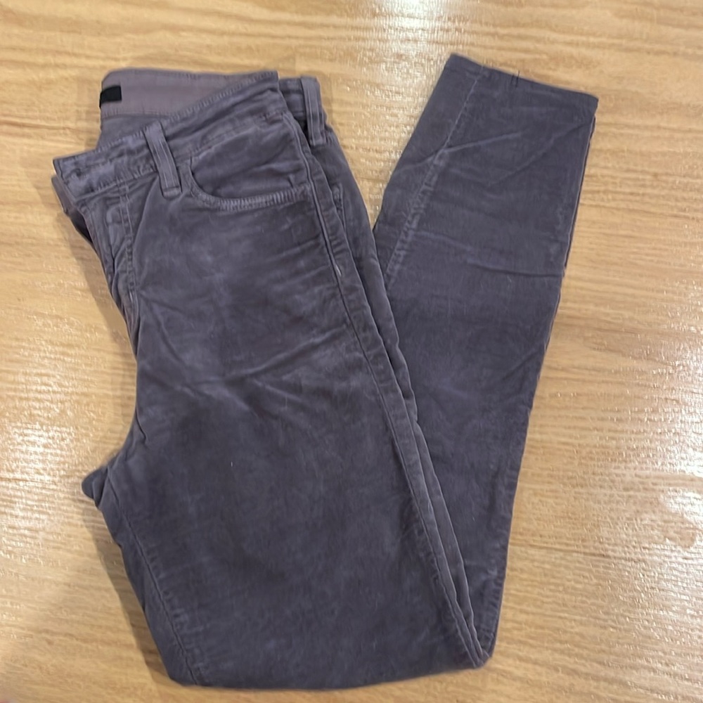 Ladies J Brand cotton velvet stretch jeans.